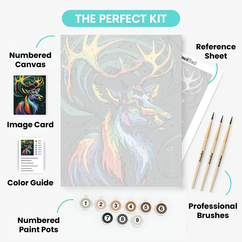 Vibrant Rainbow Deer - Paint by Numbers Kit