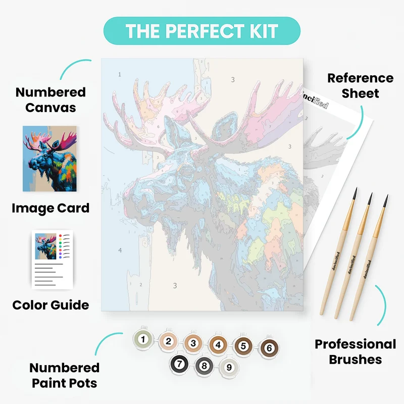 Vibrant Moose - Paint by Numbers Kit