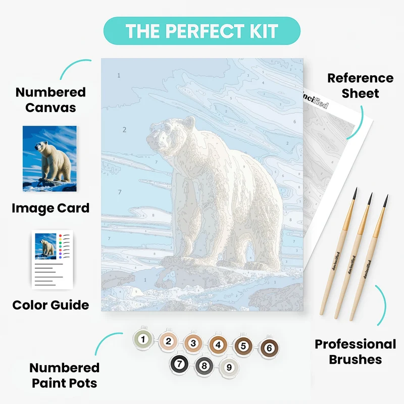 Majestic Polar Bear on Arctic Ice - Paint by Numbers Kit