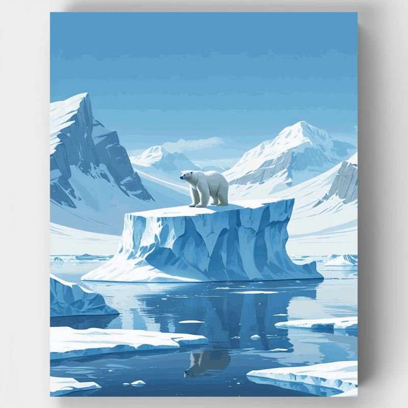 Polar Bear on Arctic Ice - Paint by Numbers Kit