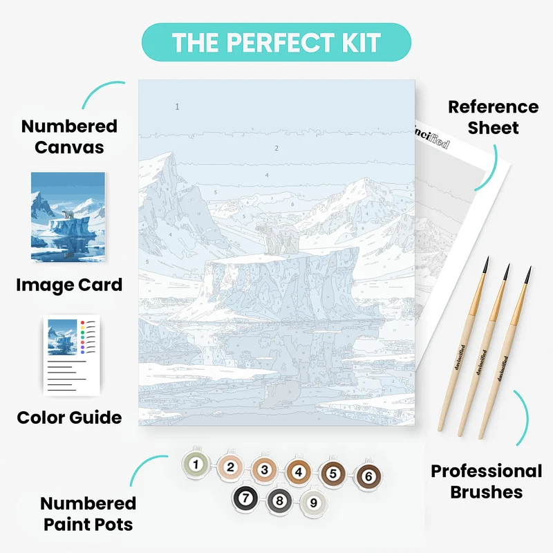 Polar Bear on Arctic Ice - Paint by Numbers Kit