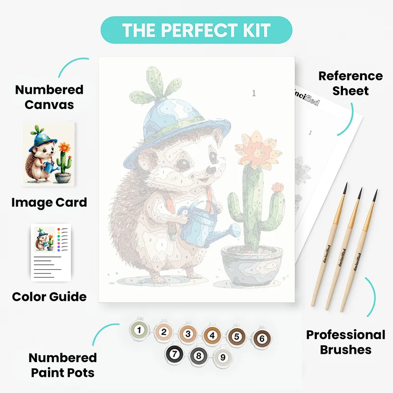 Hedgehog Gardener - Paint by Numbers Kit