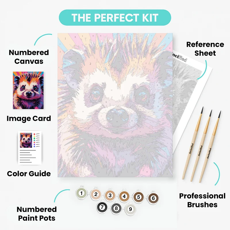 Vibrant Red Panda Portrait - Paint by Numbers Kit