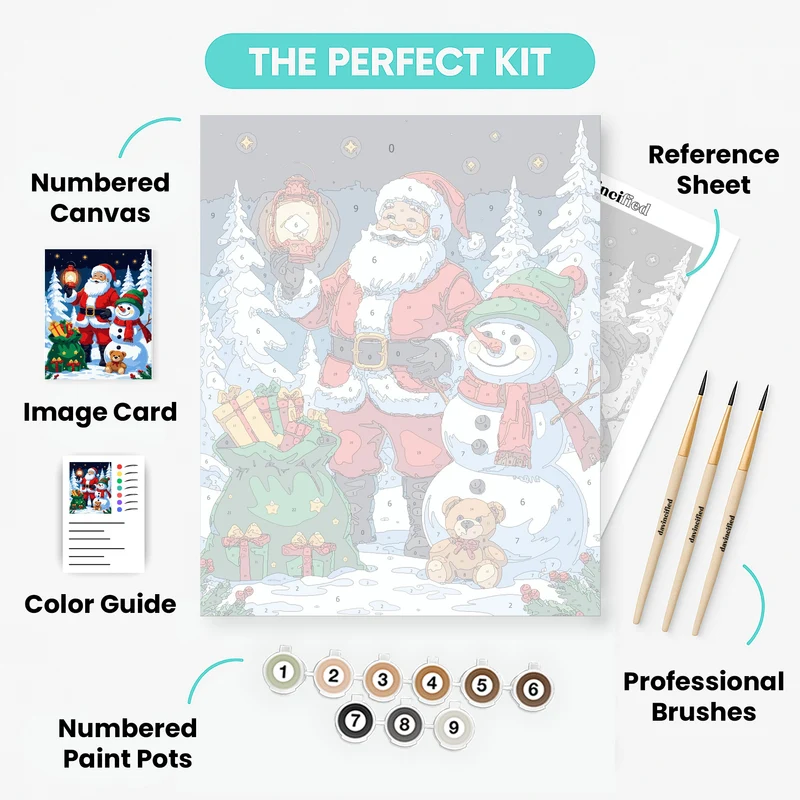 Santa's Snowy Adventure - Paint by Numbers Kit