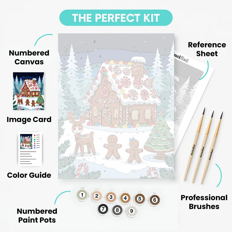 Gingerbread House Christmas - Paint by Numbers Kit