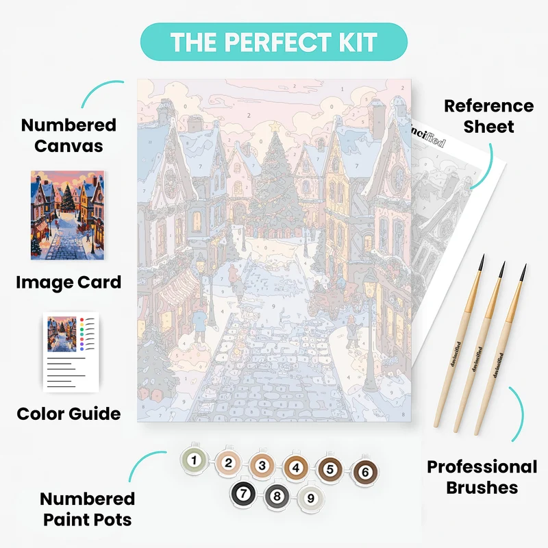 Christmas Town Square - Paint by Numbers Kit