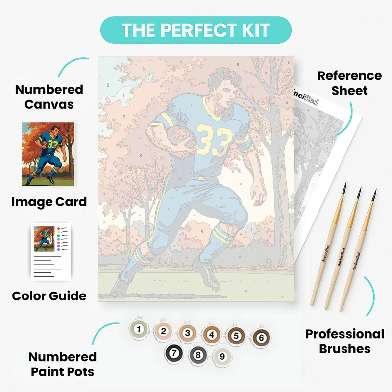 Autumn Football Runner - Paint by Numbers Kit