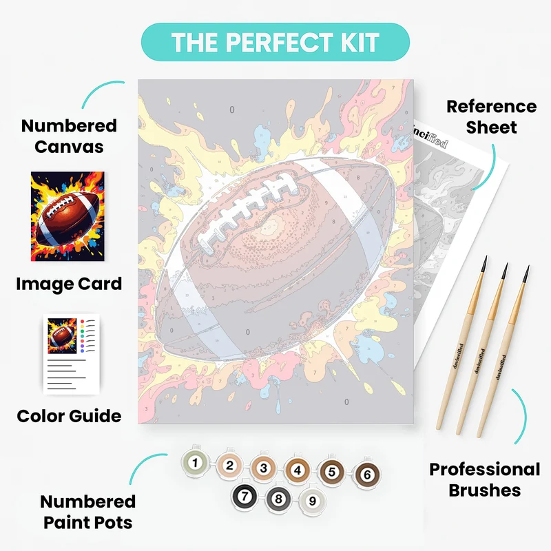 Football on Fire - Paint by Numbers Kit