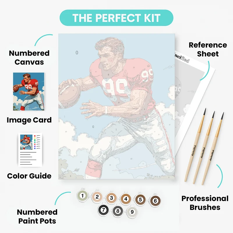 Vintage Football Action - Paint by Numbers Kit
