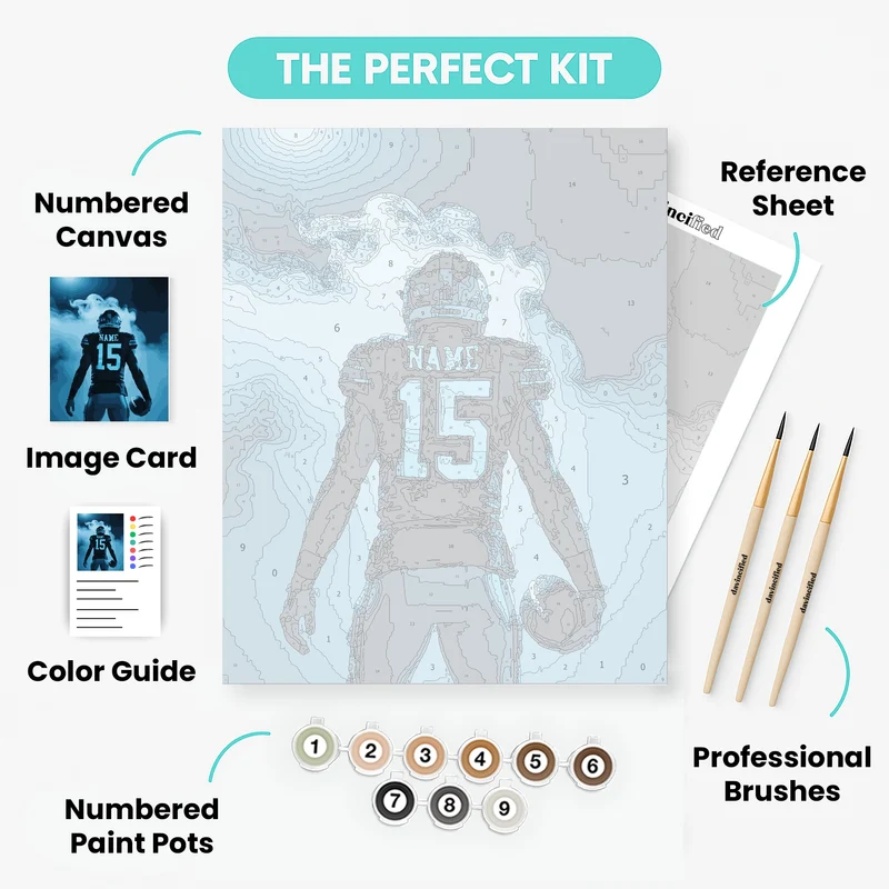 Dramatic Football Player - Paint by Numbers Kit