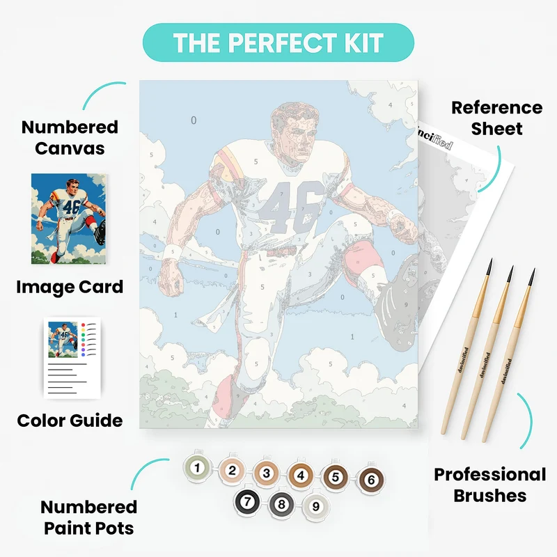 Vintage Football Player - Paint by Numbers Kit