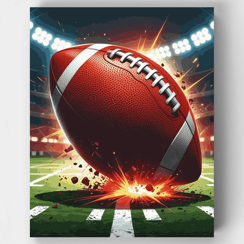 Dynamic Football Impact - Paint by Numbers Kit