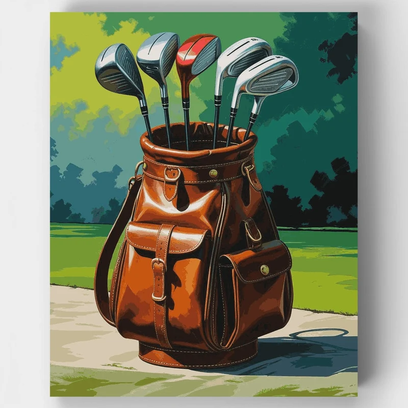 Vintage Golf Bag - Paint by Numbers Kit