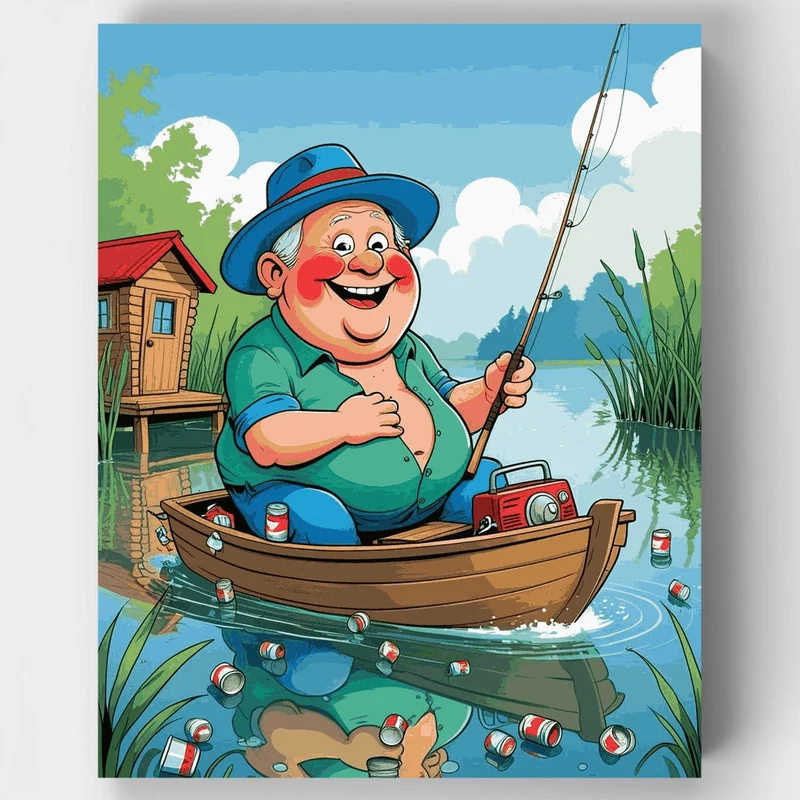 Happy Fisherman - Paint by Numbers Kit