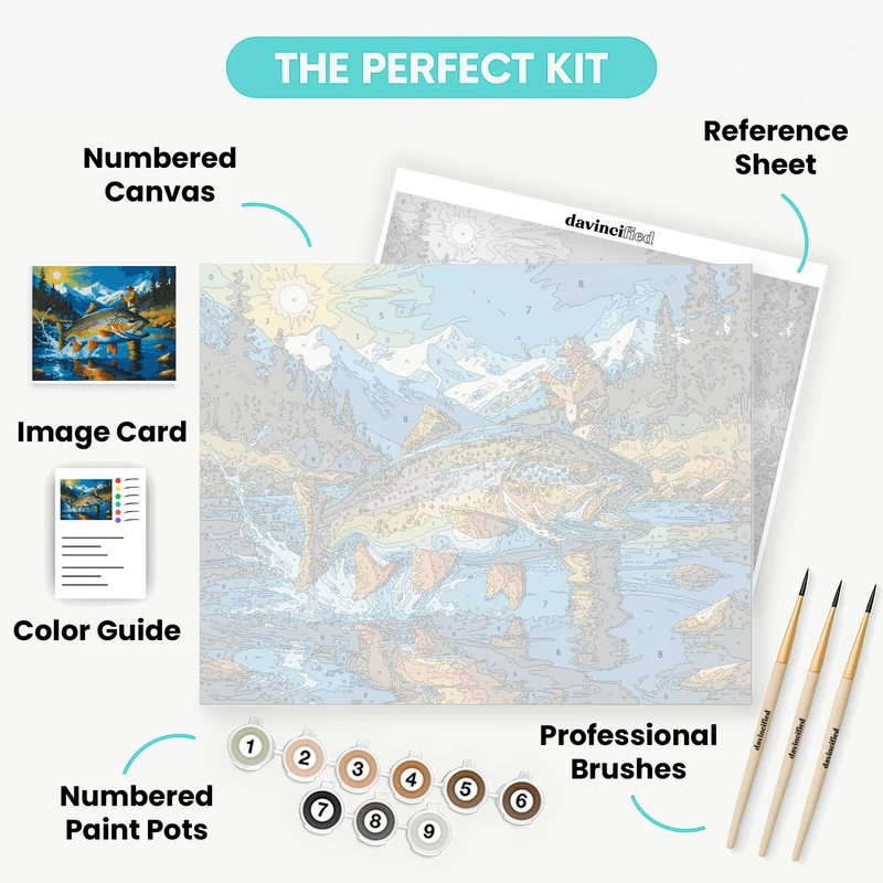 Mountain Trout Fishing - Paint by Numbers Kit