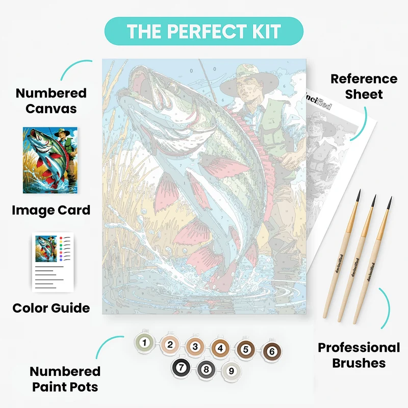 Bass Fishing Adventure - Paint by Numbers Kit