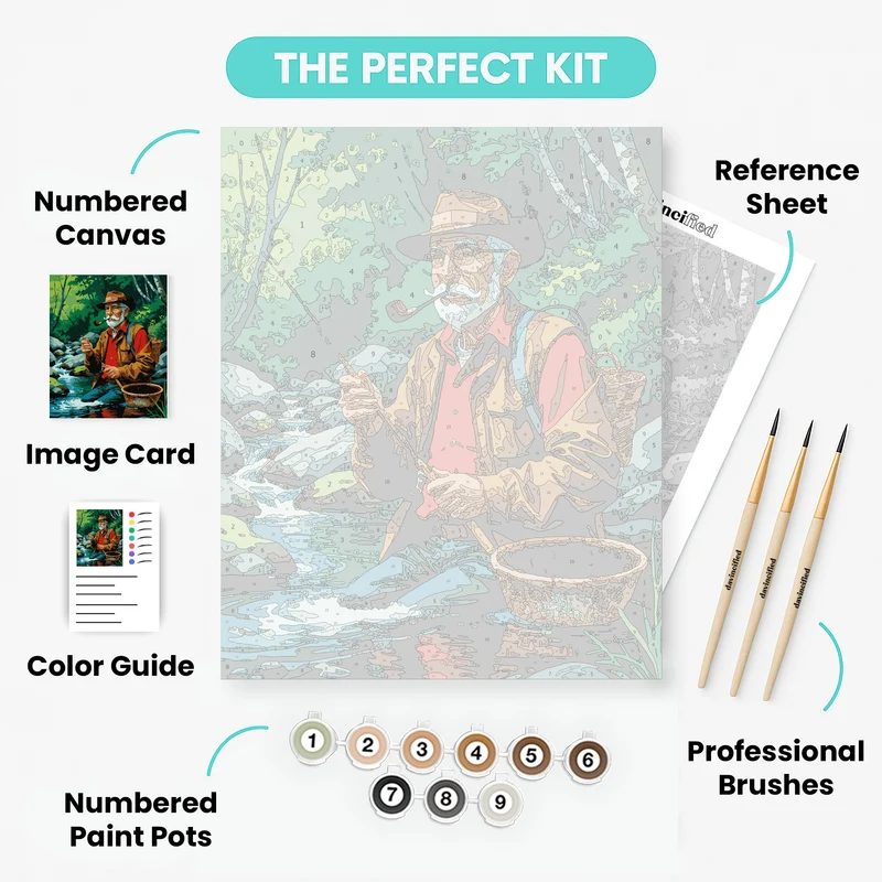 Fly Fishing Angler - Paint by Numbers Kit