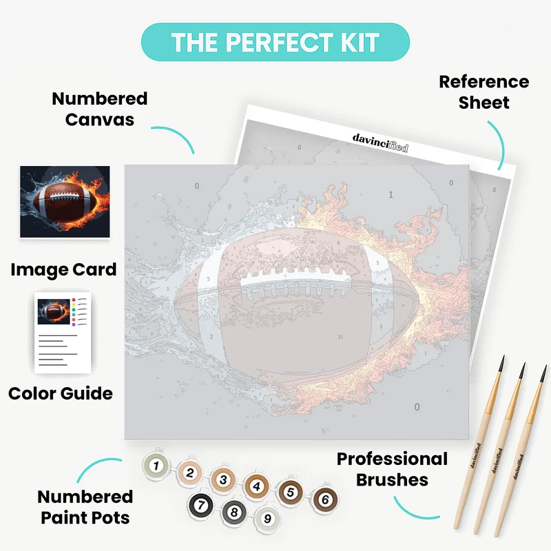 Fire and Water Football - Paint by Numbers Kit