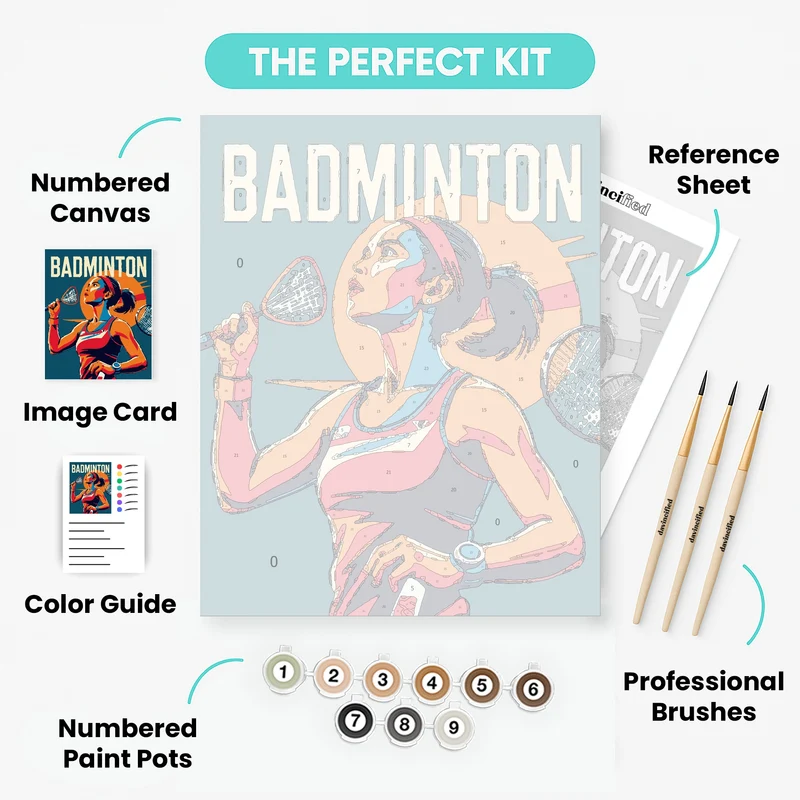 Badminton Player - Paint by Numbers Kit