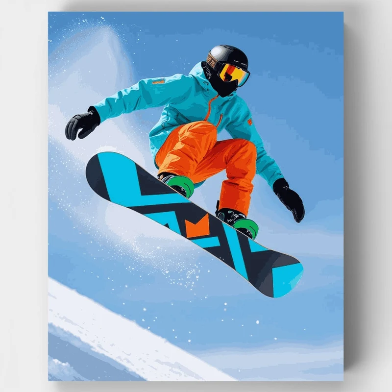 Snowboarding Action - Paint by Numbers Kit