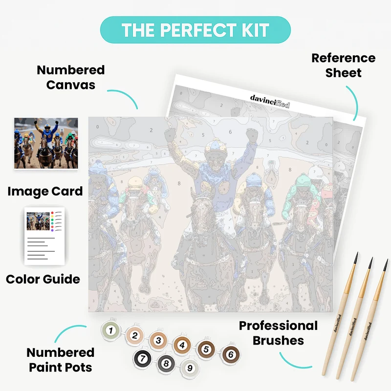 Horse Racing Victory - Paint by Numbers Kit