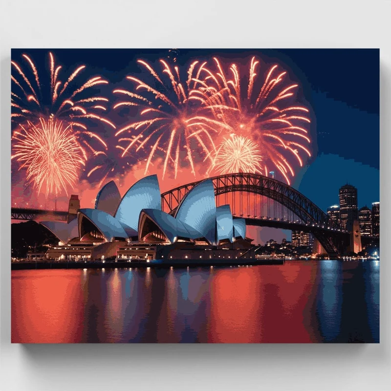 Sydney Opera House Fireworks - Paint by Numbers Kit