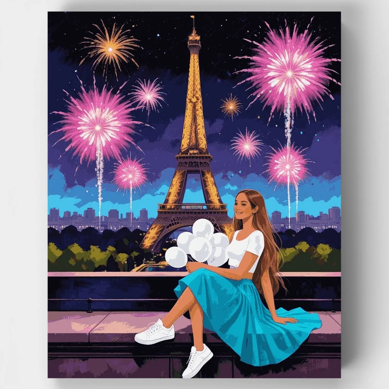 Paris Fireworks - Paint by Numbers Kit