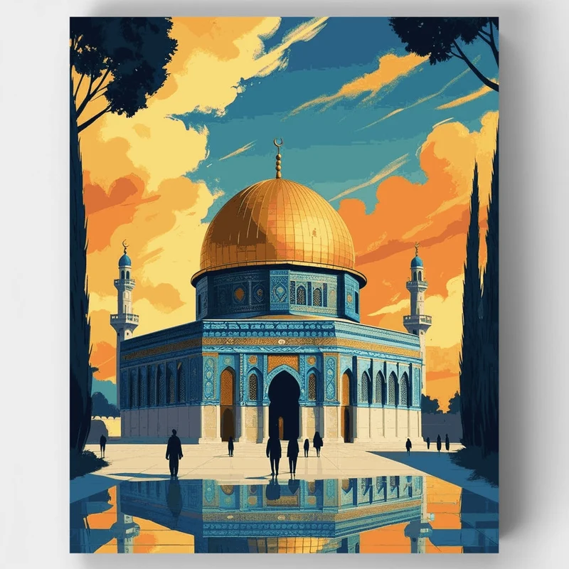 Dome of the Rock at Sunset - Paint by Numbers Kit