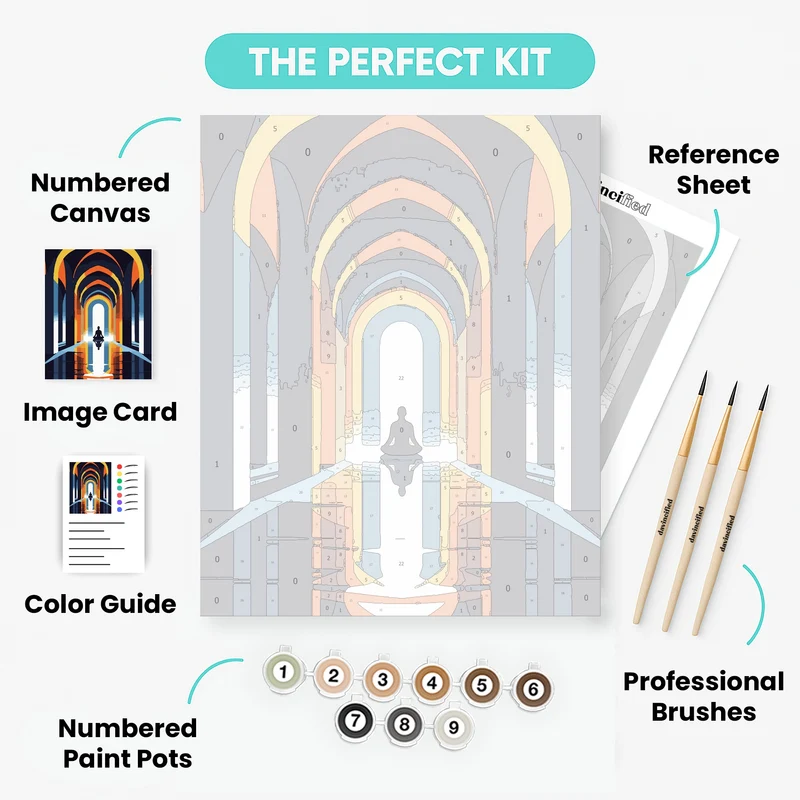 Meditation in Colorful Archway - Paint by Numbers Kit