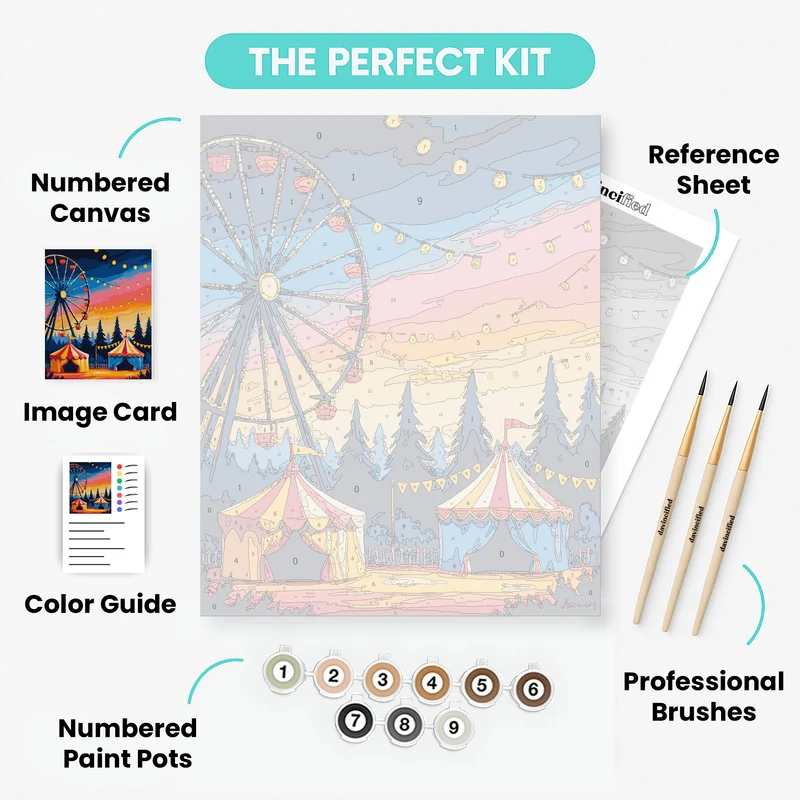 Carnival Ferris Wheel at Sunset - Paint by Numbers Kit