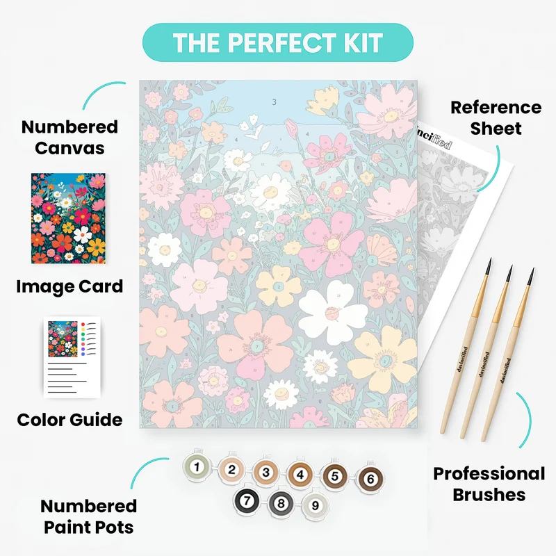 Vibrant Wildflower Garden - Paint by Numbers Kit