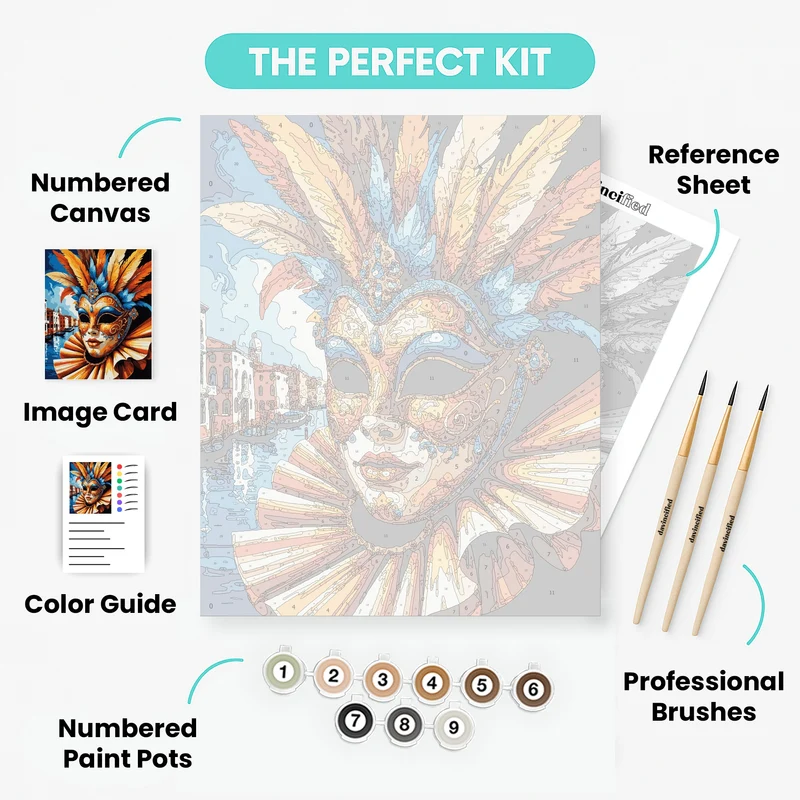 Venetian Carnival Mask - Paint by Numbers Kit