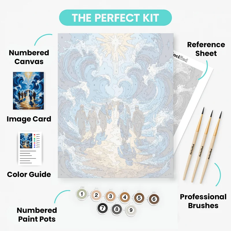 Moses Leading Through Parted Waters - Paint by Numbers Kit