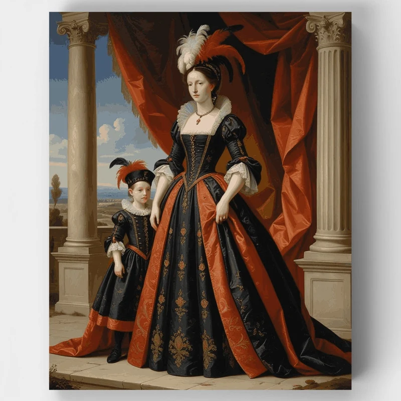 Royal Portrait with Child - Paint by Numbers Kit