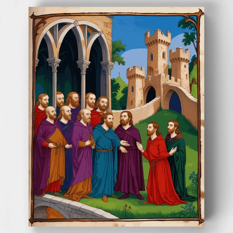Medieval Apostles Gathering - Paint by Numbers Kit