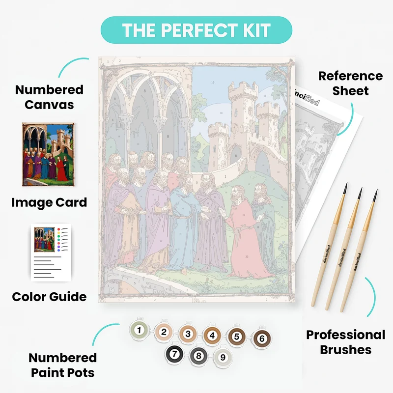 Medieval Apostles Gathering - Paint by Numbers Kit