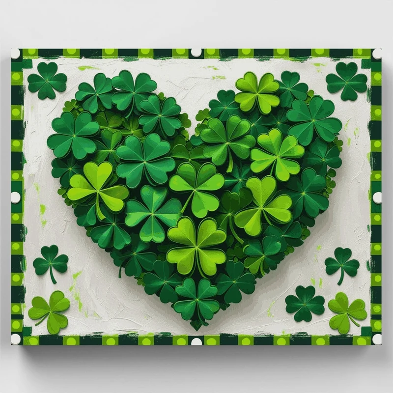 Shamrock Heart Love - Paint by Numbers Kit