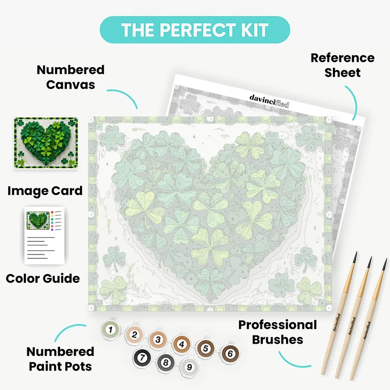 Shamrock Heart Love - Paint by Numbers Kit