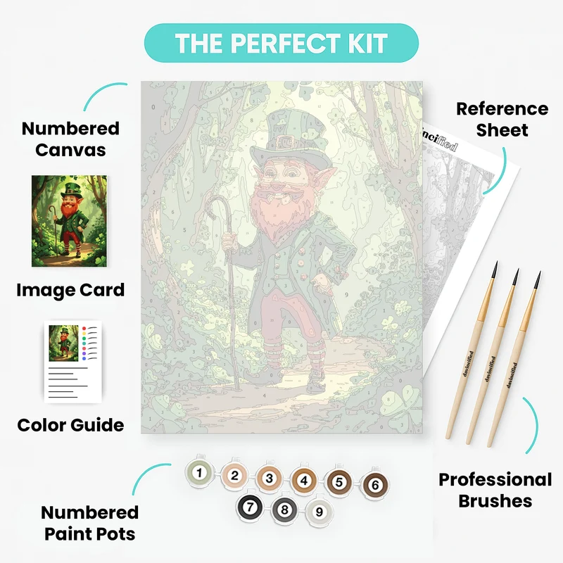 Leprechaun in Enchanted Forest - Paint by Numbers Kit