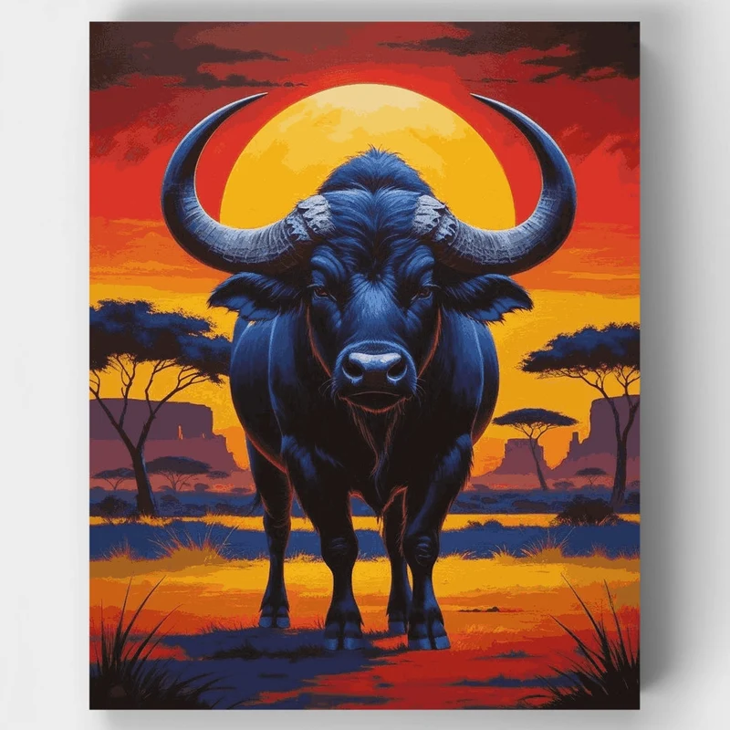 Majestic Buffalo at Sunset - Paint by Numbers Kit