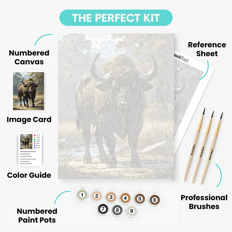 Majestic Buffalo in the Wilderness - Paint by Numbers Kit
