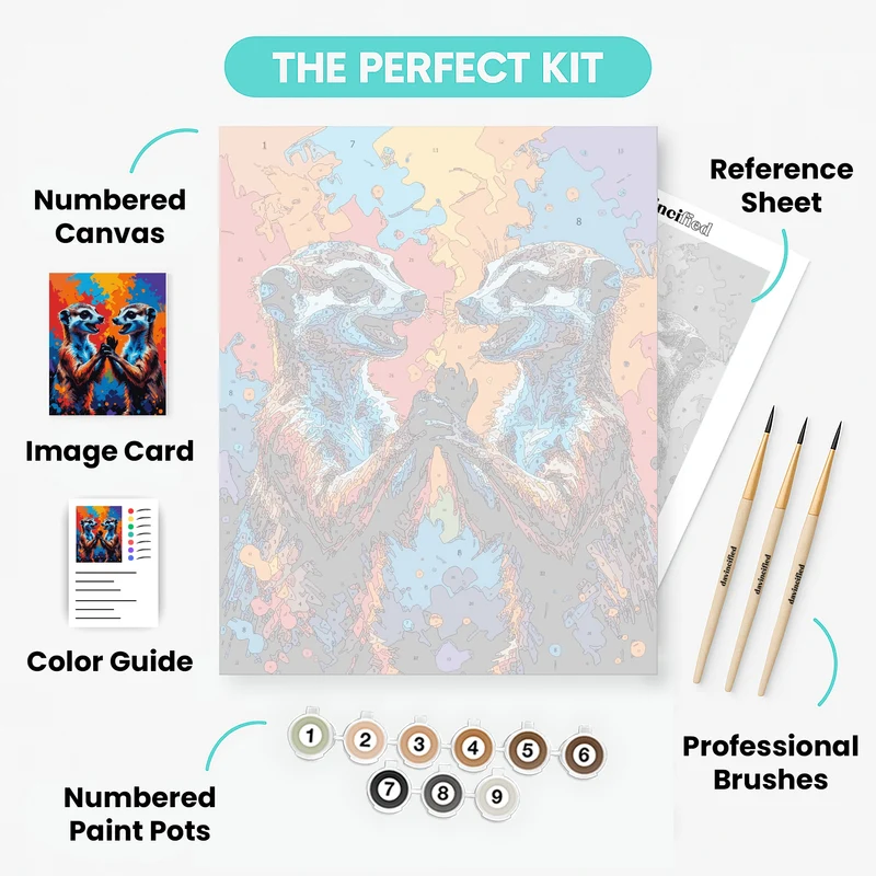 Vibrant Meerkats - Paint by Numbers Kit