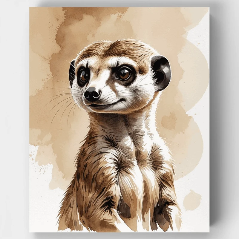 Adorable Meerkat Portrait - Paint by Numbers Kit