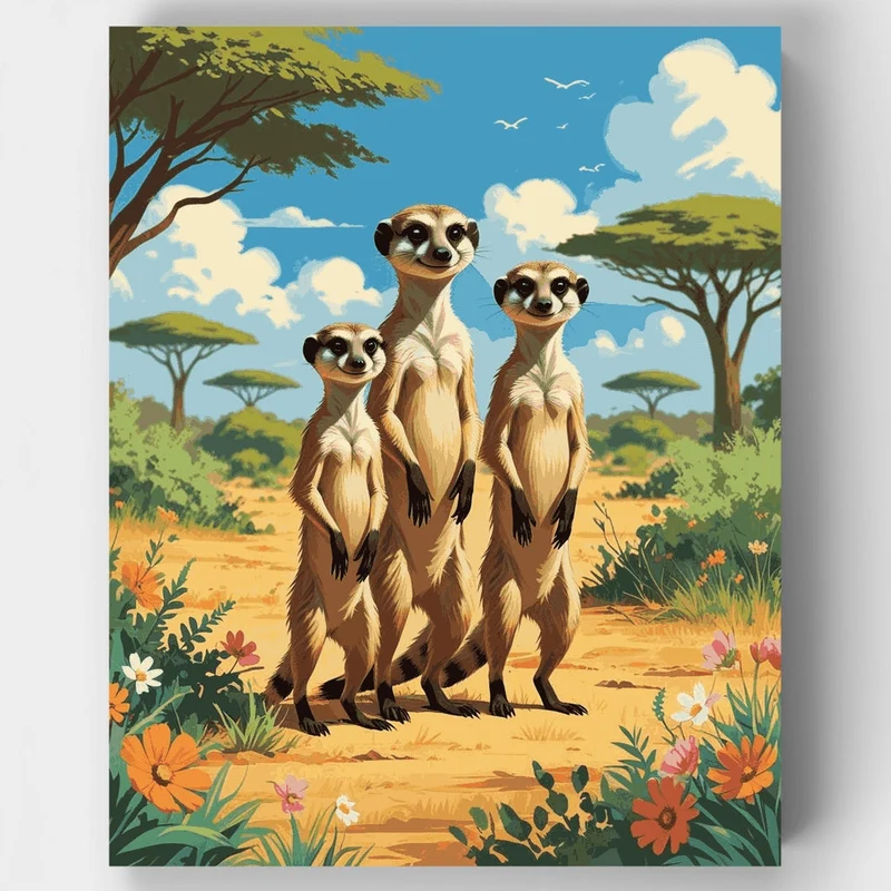 Meerkats - Paint by Numbers Kit