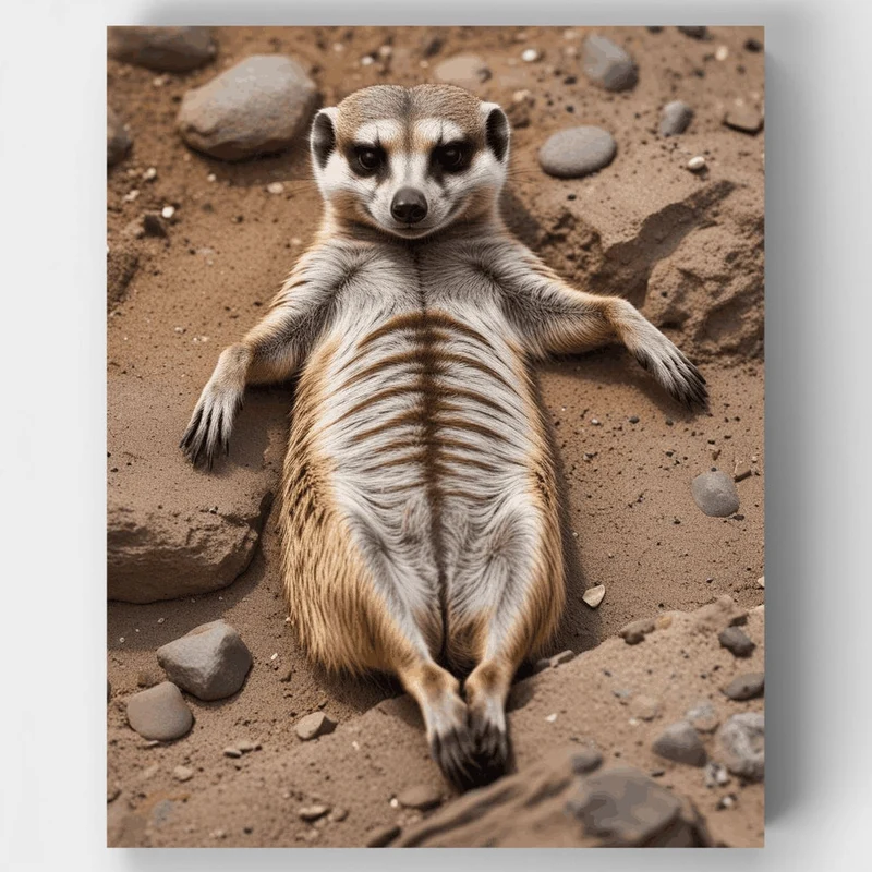 Relaxing Meerkat - Paint by Numbers Kit
