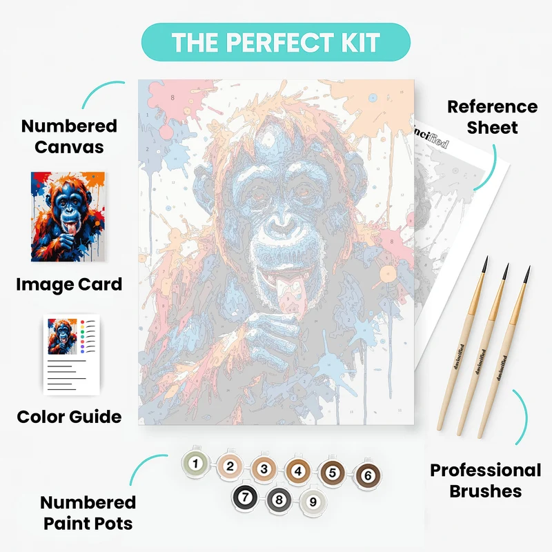 Vibrant Orangutan - Paint by Numbers Kit