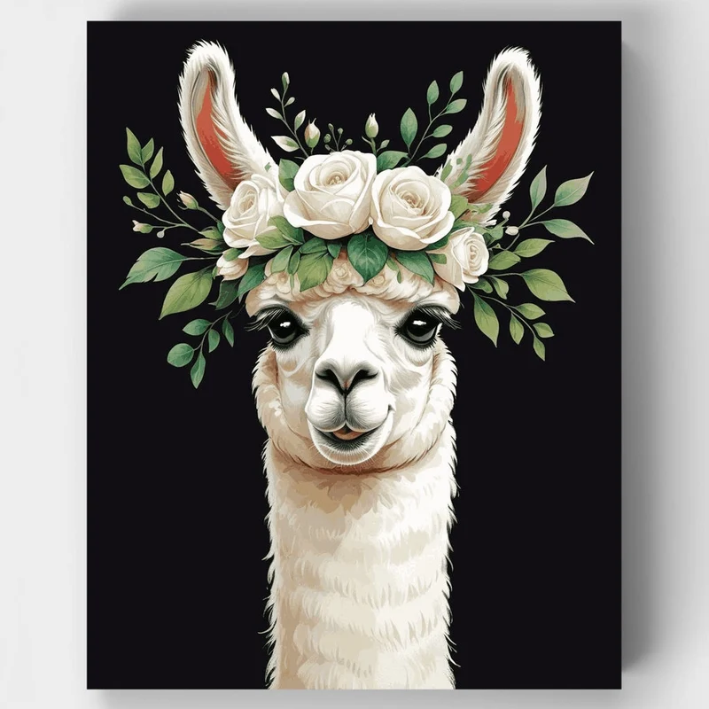 Floral Llama - Paint by Numbers Kit