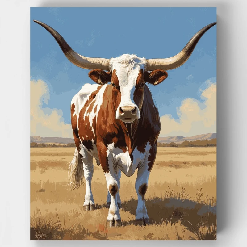 Majestic Texas Longhorn - Paint by Numbers Kit