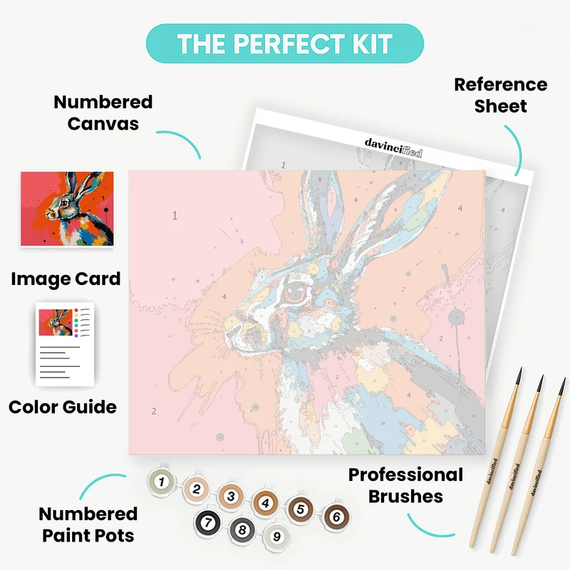 Vibrant Hare - Paint by Numbers Kit