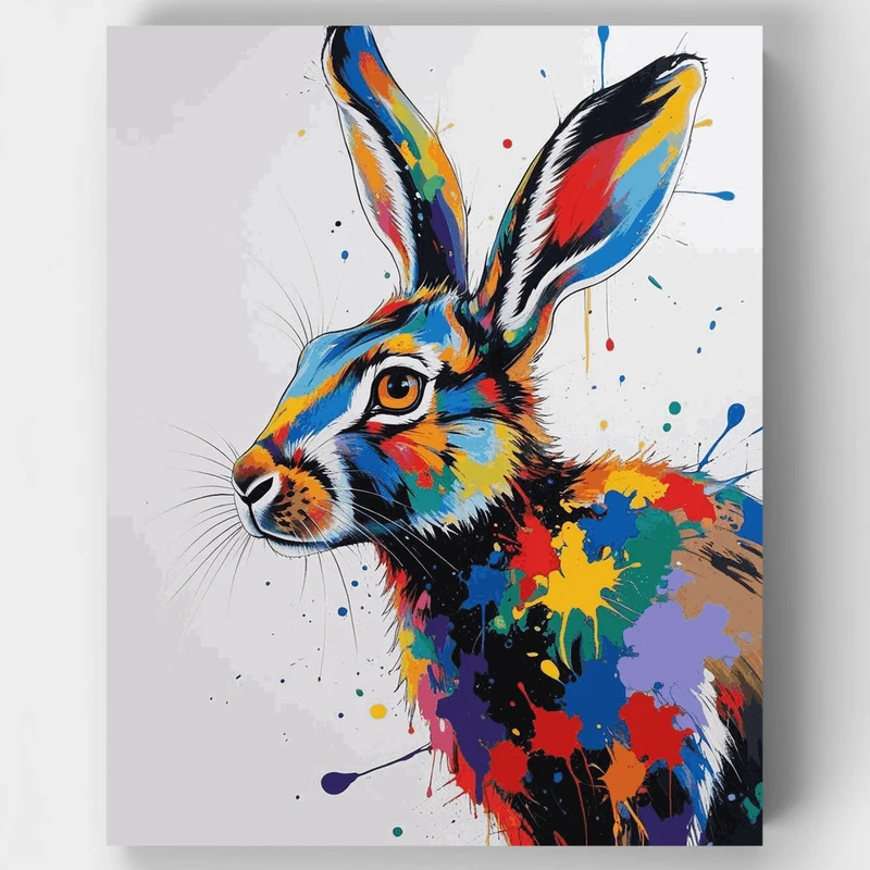 Vibrant Rainbow Hare - Paint by Numbers Kit